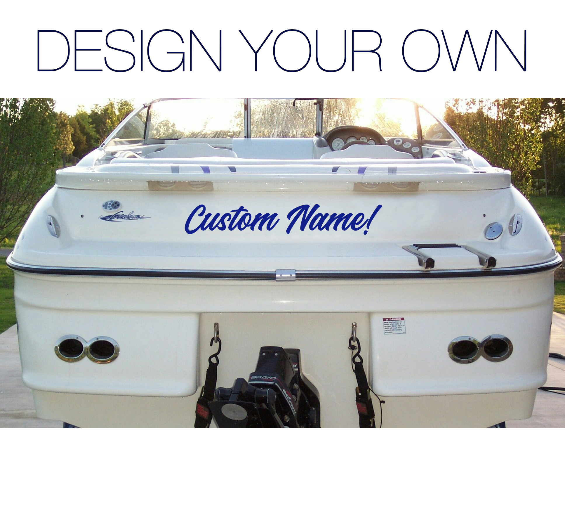 One Color Boat Name Decal Crisp Decals